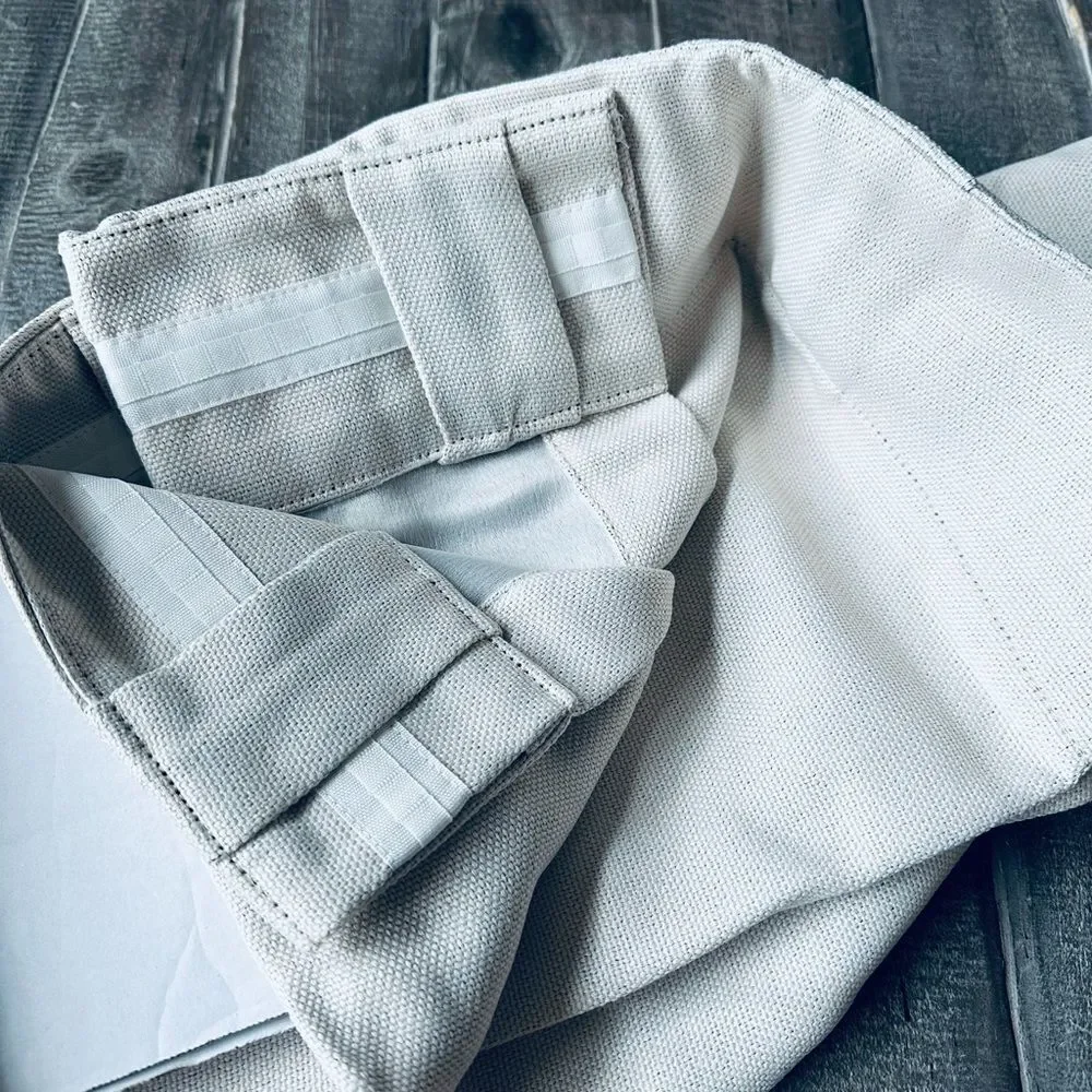 Faux Linen Blackout Textured Cream Curtains Set